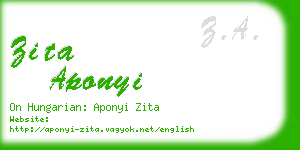 zita aponyi business card